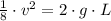 \frac{1}{8}\cdot v^{2} = 2\cdot g\cdot L