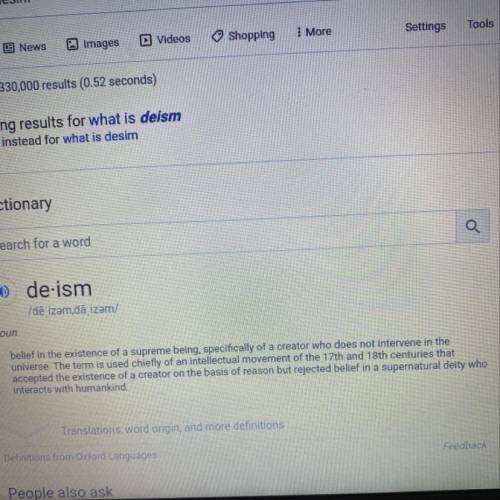 What is deism? 
(The choices are attached)