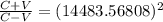 \frac{C+V}{C-V}=(14483.56808)^2