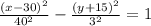 \frac{(x-30)^{2}}{40^{2}} - \frac{(y+15)^{2}}{3^{2}} = 1