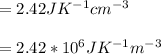 = 2.42 J K^{-1} cm^{-3} \\\\= 2.42* 10^6 J K^{-1} m^{-3}
