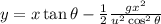 y=x\tan \theta -\frac{1}{2}\frac{gx^2}{u^2\cos ^2\theta }