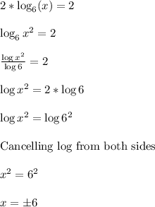 Which of the following is true regarding the solution to the logarithmic equation below?