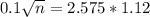 0.1\sqrt{n} = 2.575*1.12