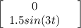 \left[\begin{array}{ccc}0&\\1.5sin(3t)&\\\end{array}\right]