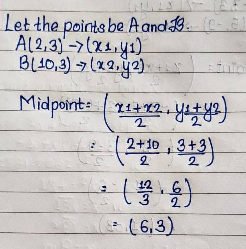 What is the midpoint of the segment shown below ?