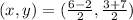 (x,y) = (\frac{6-2}{2},\frac{3+7}{2})