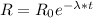 R = R_{0}e^{-\lambda*t}