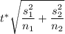 t^* \sqrt{ \dfrac {s_1 ^2}{n_1} + \dfrac {s_2 ^2}{n_2}