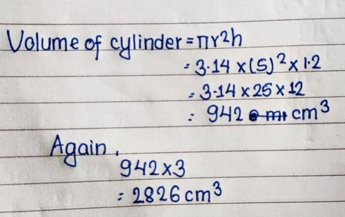 A cylinder has a height of 1.2 cm and the following base.

If all the dimensions of the cylinder are