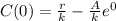 C(0) =\frac{ r}{k} - \frac{A}{k}e^{0}