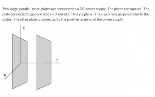 For the parallel plates mentioned above, the DC power supply is set to 31.5 Volts and the plate on t