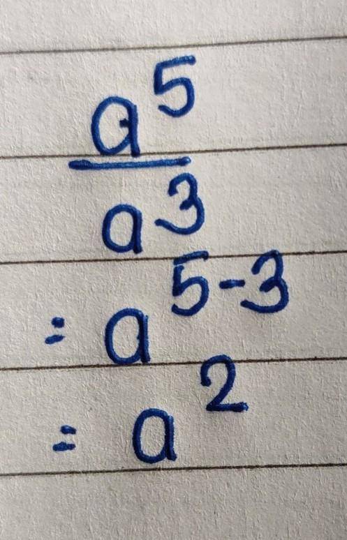 A^5 divided a^3 simplified