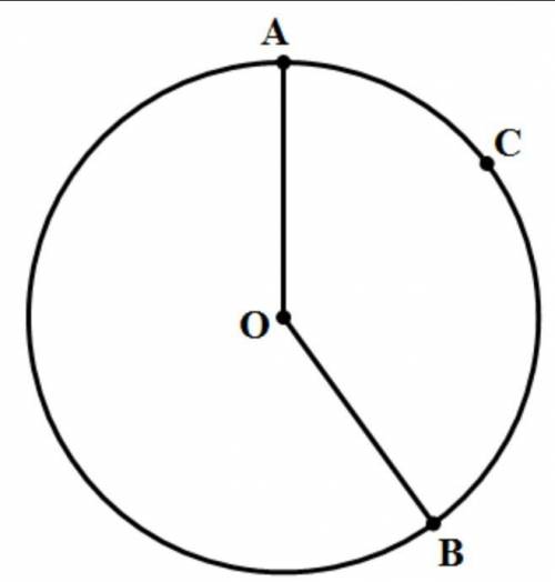 The diagram below shows circle 0 with radii OA and OB. The length of a radius is 6

inches and the l