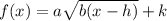 f(x) = a\sqrt{b(x-h)} +k