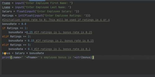 In this lab, you complete a Python program that calculates an employee's annual bonus. Input is an e