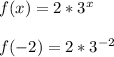f(x)=2*3^x\\\\f(-2)=2*3^{-2}