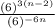 \frac{(6)^{3(n-2)}}{(6)^{-6n}}