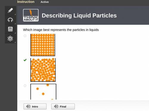 Which image best represents the particles in liquids