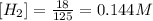[H_2]=\frac{18}{125}=0.144M