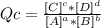 Qc=\frac{[C]^{c} *[D]^{d} }{[A]^{a} *[B]^{b} }