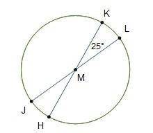 In circle M, diameters JL and HK each measure 16

centimeters.
What is the approximate length of min