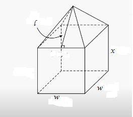 If w = 12 units, x = 7 units, and y = 8 units, what is the surface area of the figure? Figure is com