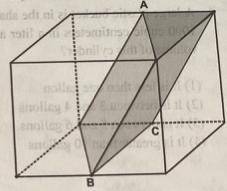 The shaded prism below is created from the rectangular box as shown. Points A, B, and C are midpoint