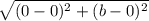 \sqrt{(0-0)^2+(b-0)^2}