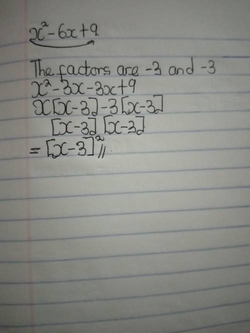 What is the solution to x^2-6x+9?