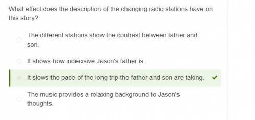 What effect does the description of the changing radio stations have on this story?

a) It shows how