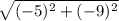 \sqrt{(-5)^2+(-9)^2}