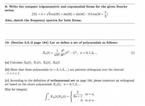 Write the compact trigonometric and exponential forms for the given fourier