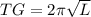 TG=2\pi \sqrt{L}