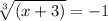 \sqrt[3]{(x+3)}=-1