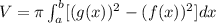 V=\pi \int_a^b [(g(x))^2-(f(x))^2]dx