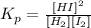 K_{p} =\frac{[HI]^2}{[H_{2}][I_{2} ] }