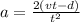 a = \frac{2(vt-d)}{t^{2} }