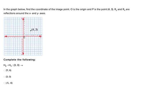 In the graph below, find the coordinate of the image point. o is the origin and p is the point (4, 3