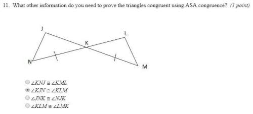 What other information do you need to prove the triangles congruent using asa congruence?