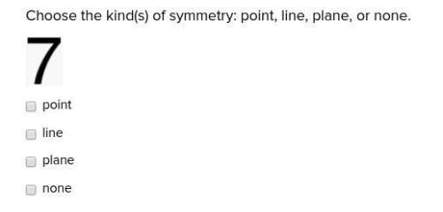 Choose the kind(s) of symmetry: point, line, plane, or none. point li
