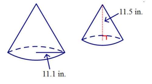 The two cones are similar. the ratio of their surface areas is 13.69/4 find the volume of the