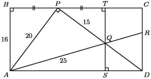 In rectangle $abcd$, $p$ is a point on $bc$ so that $\angle apd=90^{\circ}$. $ts$ is perpendicular t