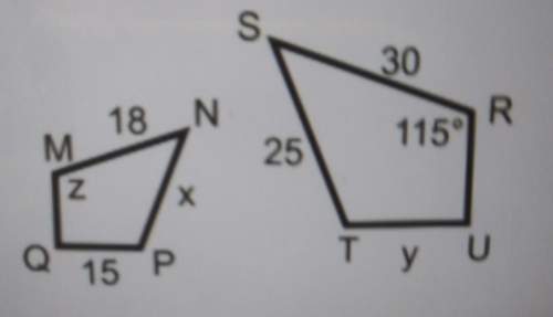 The two polygons shown are similar what is the correct similarity is z equals 115°?