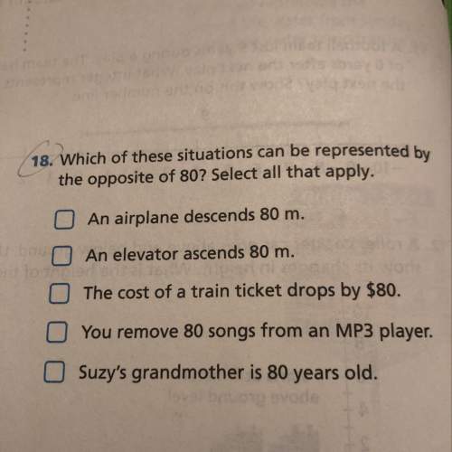 Which one of these can be represented by the opposite of 80?