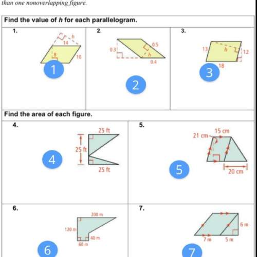 Need finding area of 2, 4 and 5. got the areas of the other numbers, but if someone could still giv