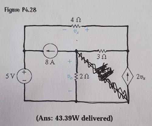 Use mesh-current method to find the power developed in the voltage source in the circuit in fig. p4.