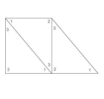 Me  three copies of a triangle were rotated and positioned as shown. which stateme