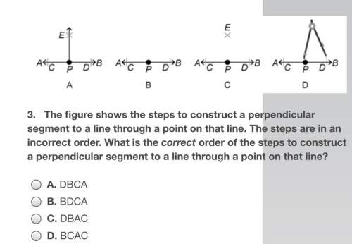 The figure shows the steps to construct a perpendicular segment to a line through a point that isn't
