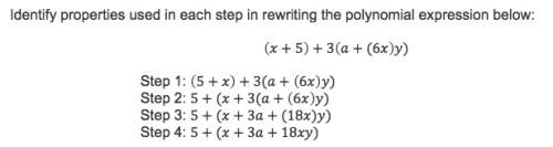 the values for step 1,2 and 3 are:  *associative property of addition *commutativ